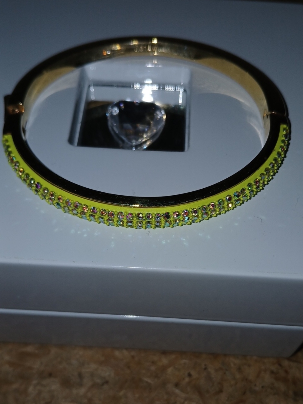Womens J. CREW Neon Yellow/Gold-Tone Clasp Bangle